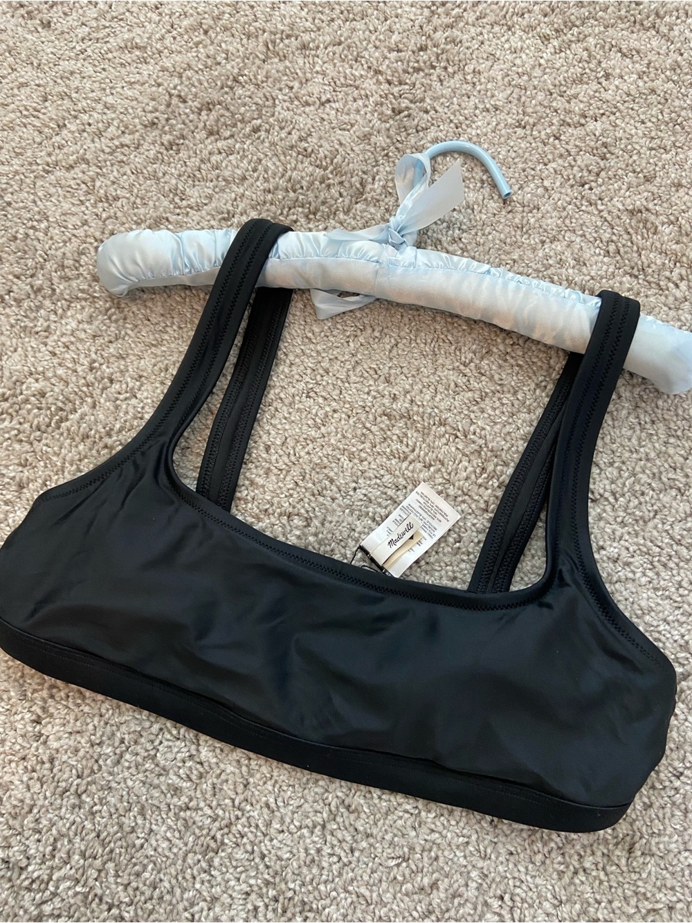 Madewell black swim top pullon md323 medium